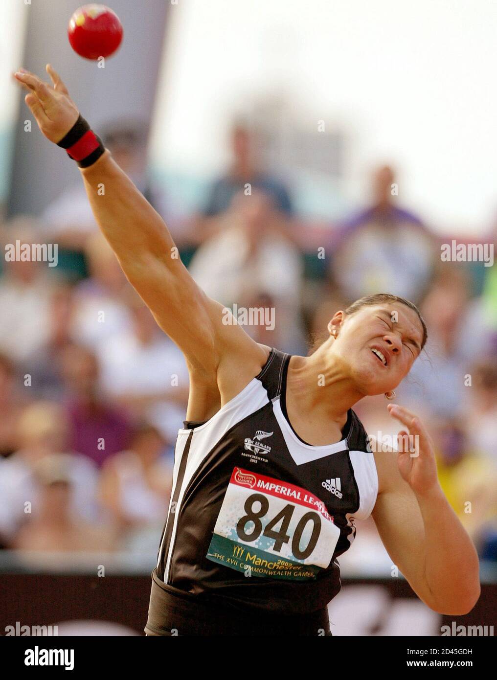 New Zealand's Valerie Adams puts her shot in the Women's Shot Put Final