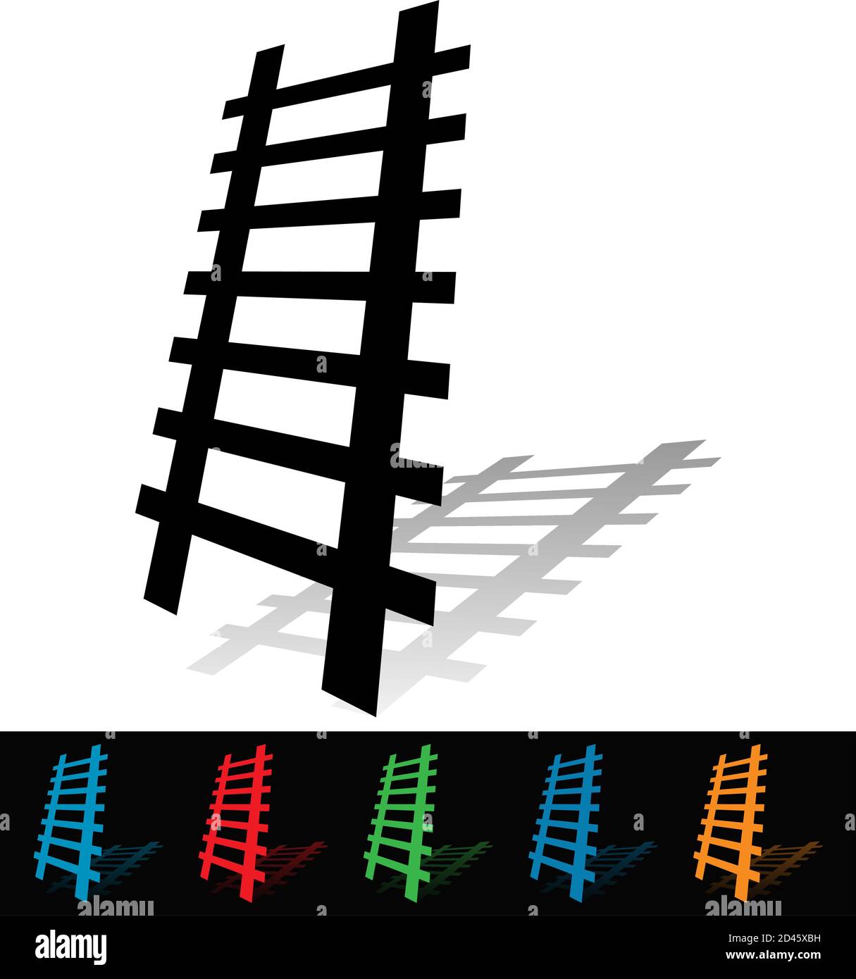 Ladder icon, ladder symbol, logo. Ladder vector illustration / Railway icon, rail symbol, logo