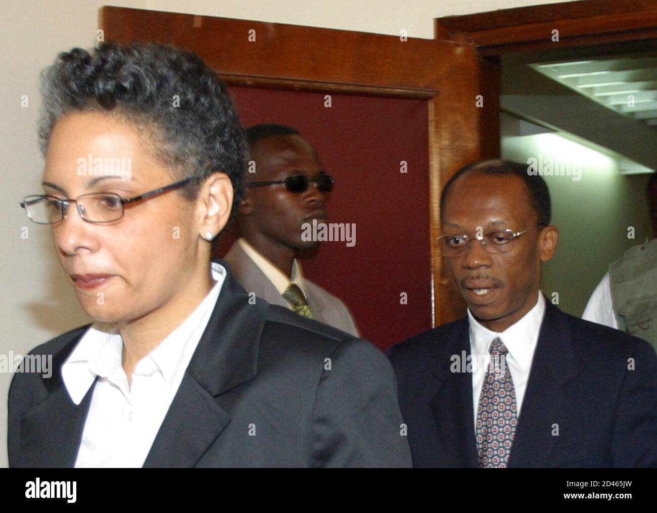 unemployment Immorality Digestive organ Ousted Haitian President Jean-Bertrand Aristide (R) arrives for a news conference with his wife (L) at the Ministry of Foreign Affairs in Bangui, Central Arfican Republic, March 8, 2004. Aristide appealed from unemployment Immorality Digestive organ Ousted Haitian President Jean-Bertrand Aristide (R) arrives for a news conference with his wife (L) at the Ministry of Foreign Affairs in Bangui, Central Arfican Republic, March 8, 2004. Aristide appealed from