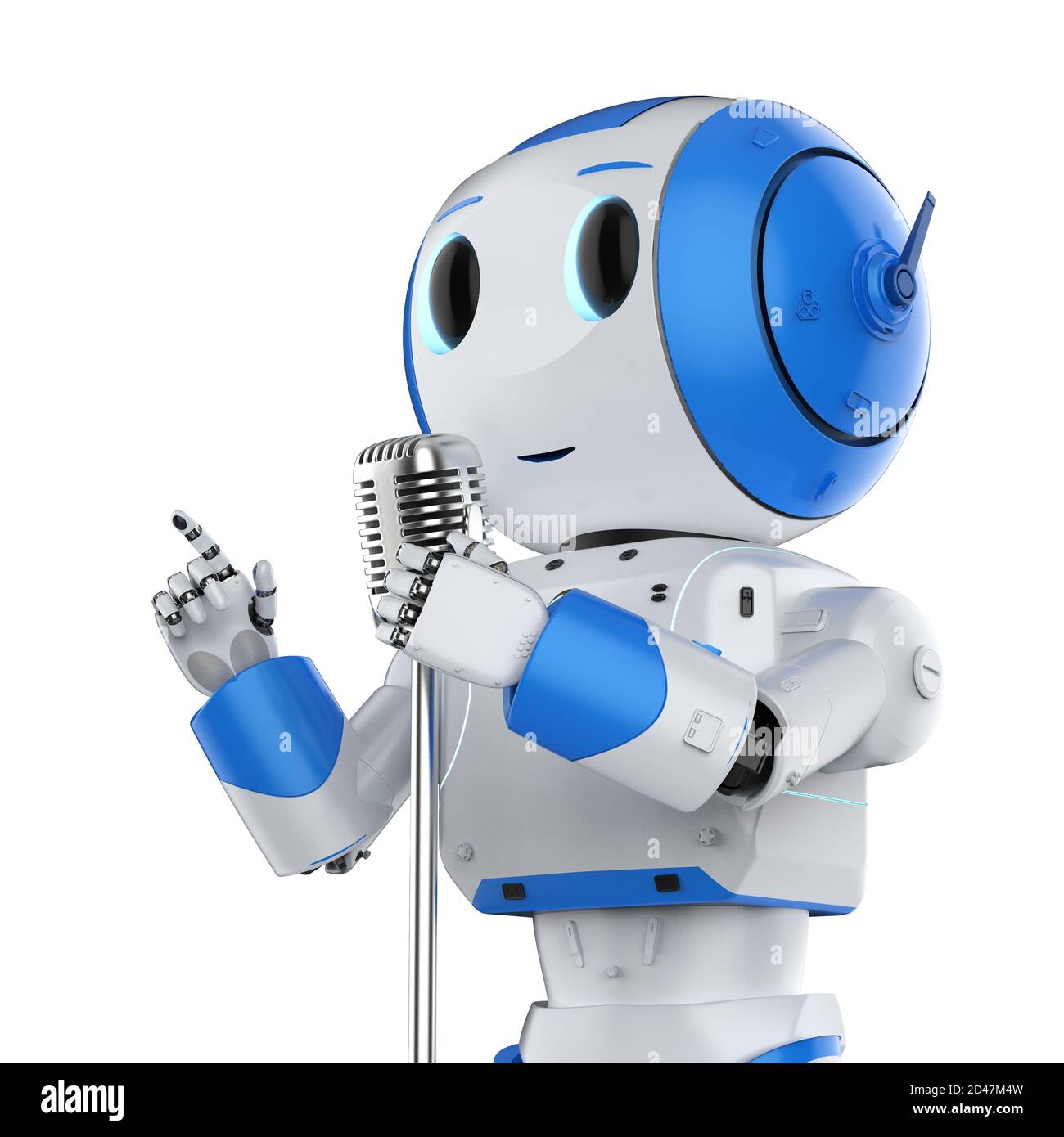 3d rendering robotic public speaker speaking with microphone Stock Photo -  Alamy