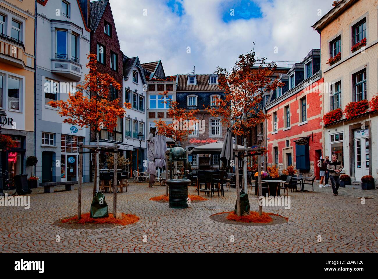 old town square in Germany, Aachen Stock Photo