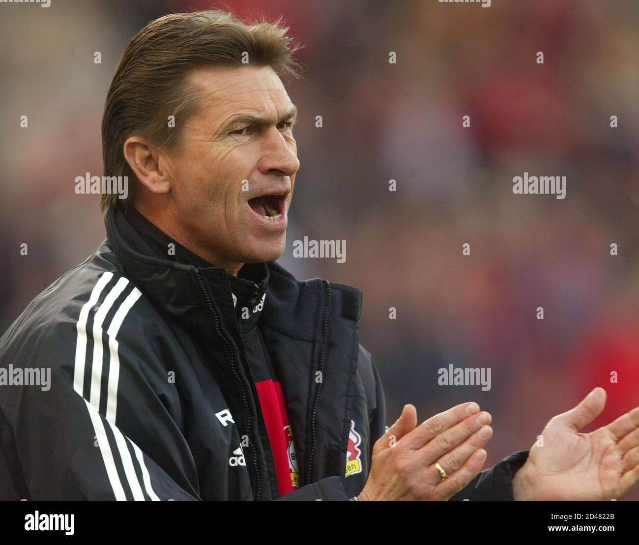Bayer Leverkusen Coach Klaus Augenthaler High Resolution Stock