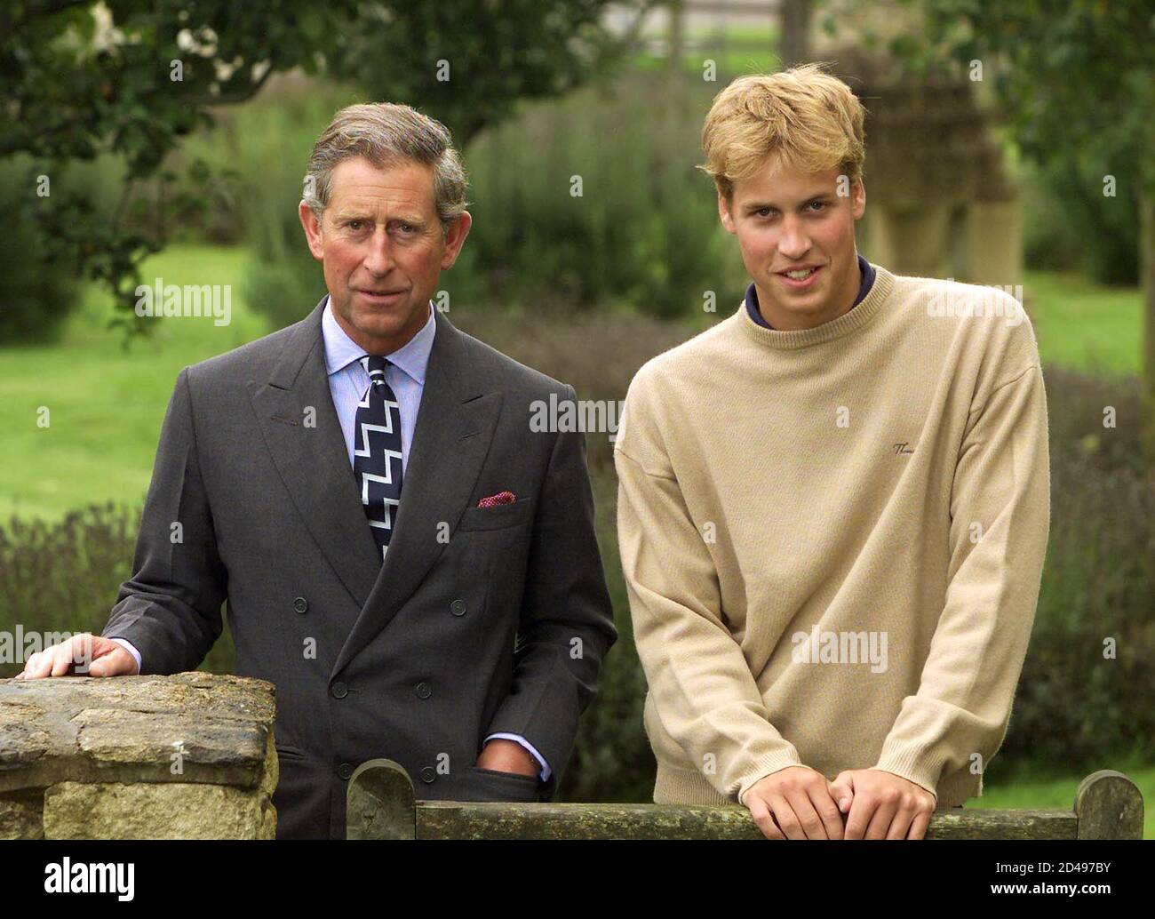 Britain S Prince William R And His Father Prince Charles L Speak To The Press At Highgrove As William Prepares For The Second Part Of His Gap Year Before He Studies For A