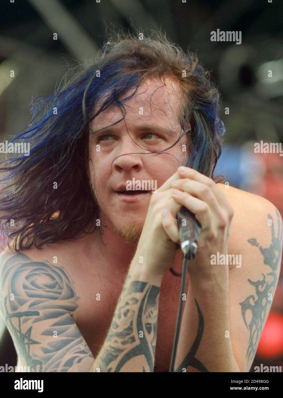 Burton C. Bell of Fear Factory performs in concert, at the Sound Advice  Amphitheatre , in West Palm Beach, Florida, on August 7, 2005. (UPI  Photo/Michael Bush Stock Photo - Alamy