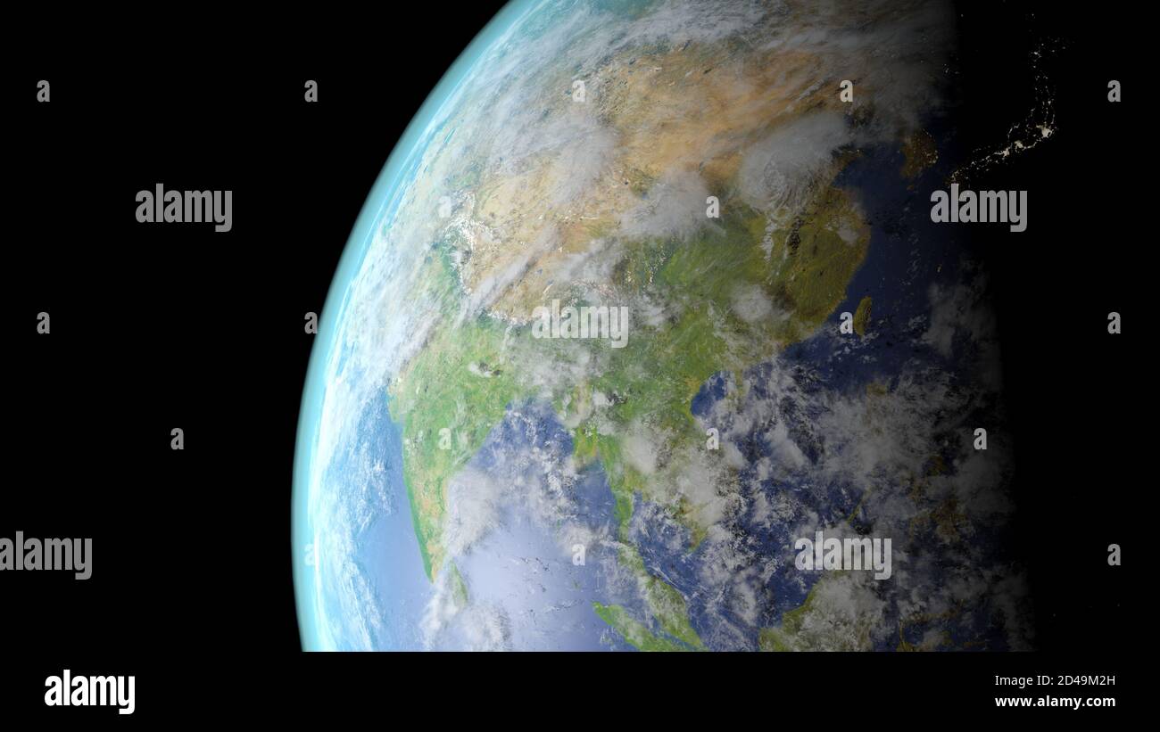 China seen from space 3D rendering Stock Photo