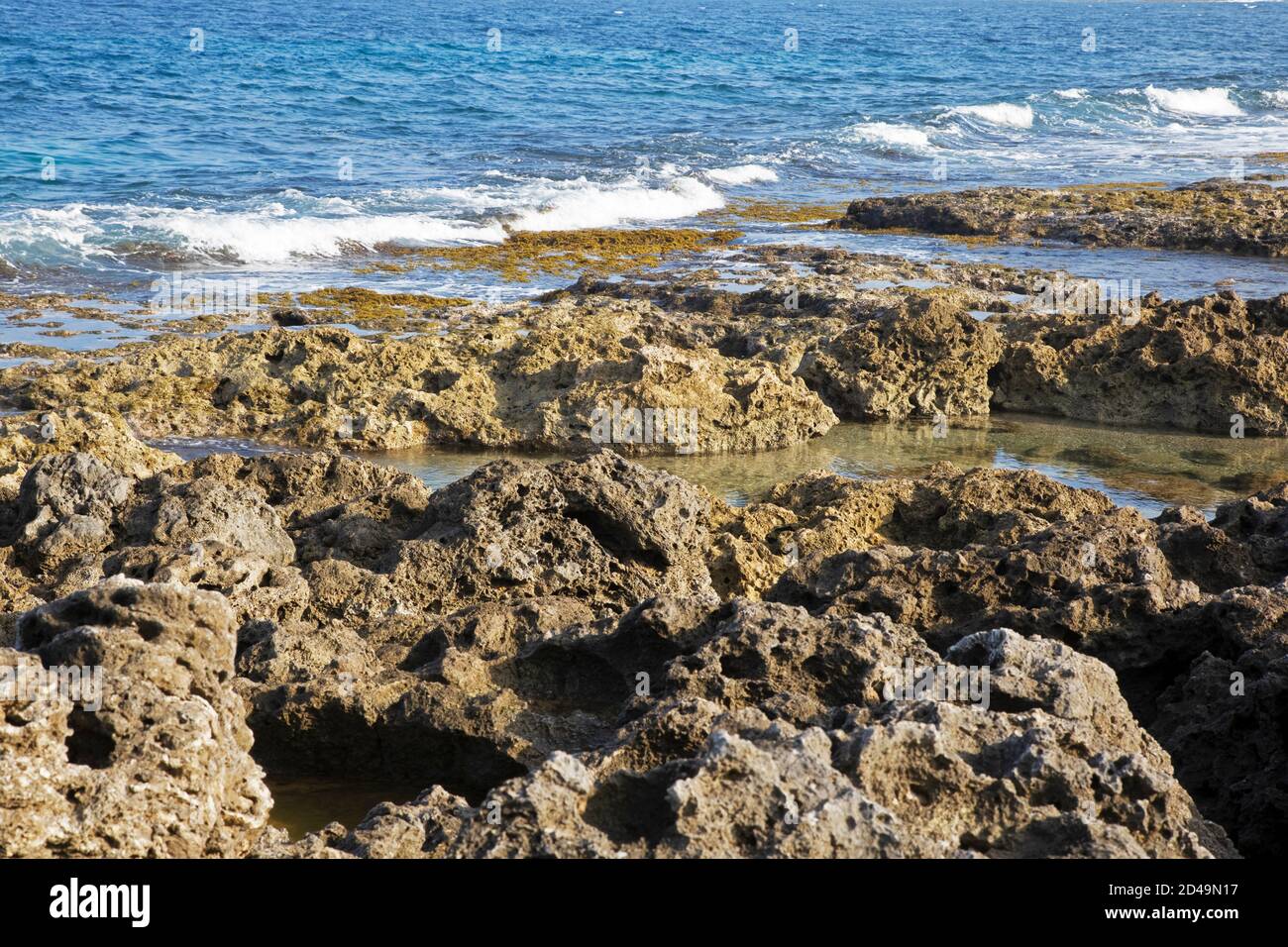 Unnamed beach of volcanic or Igneous rock on the coast of Taiwan, China Stock Photo