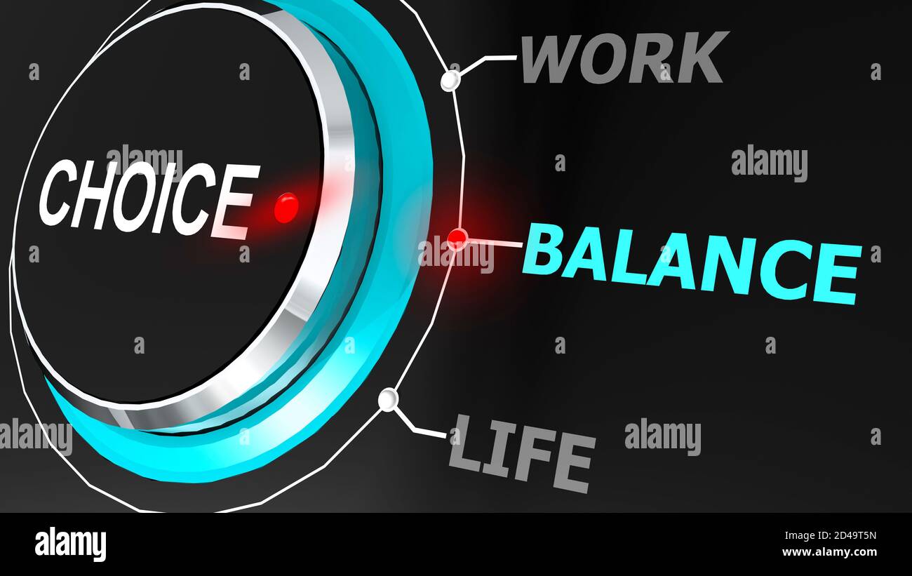 Work life balance choice on the knob, 3d rendering Stock Photo - Alamy