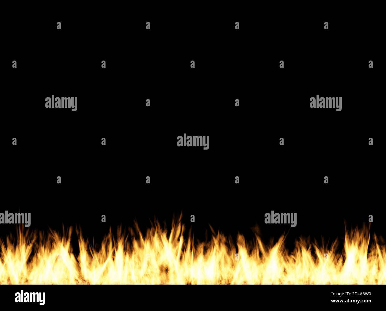 Flames isolated on black background Stock Photo