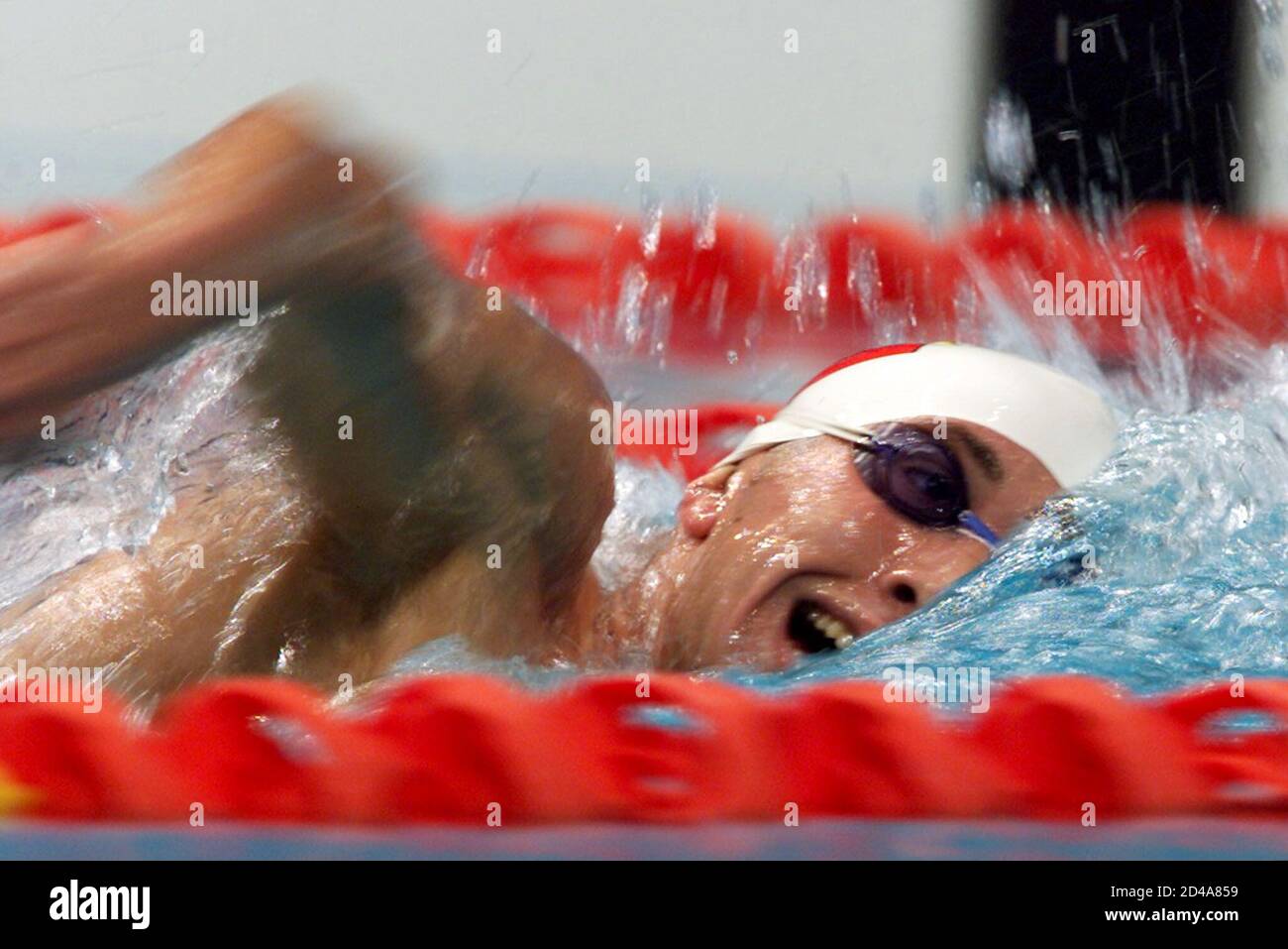 Ricardo Monasterios swims in his 1500m freestyle heat at the Sydney 2000 Olympic Games, September 22, 2000. Monasterios finished in a time of 15 minutes 17.00 seconds.  RR Stock Photo