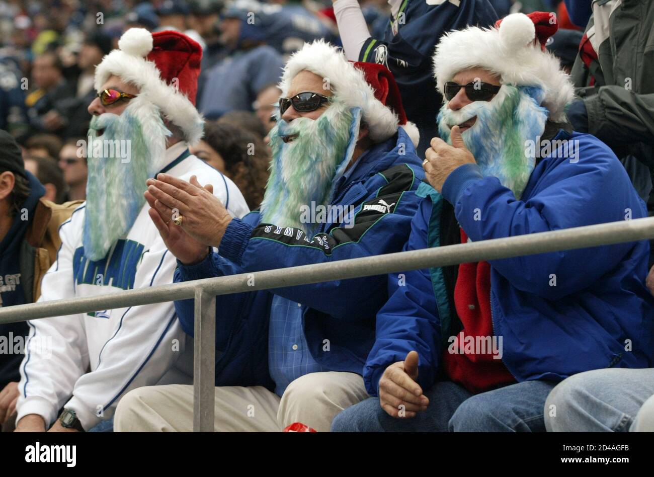 Seattle Seahawks fans (L to R) Larry 