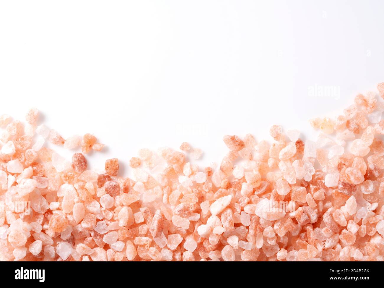 Take a bird's eye view of rock salt placed on a white background with copy space Stock Photo