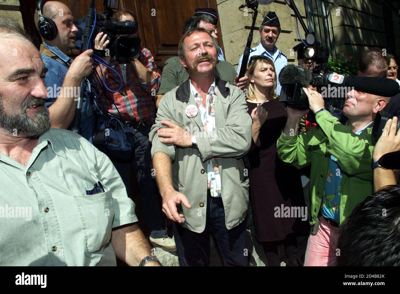 French Farm Workers Union Leader Jose Bove C Is Surrounded By Journalists After He Was Sentenced To Three Months In Prison By The Court Of The French Southern Town Of Millau September French Farm Workers Union Leader Jose Bove C Is Surrounded By Journalists After He Was Sentenced To Three Months In Prison By The Court Of The French Southern Town Of Millau September