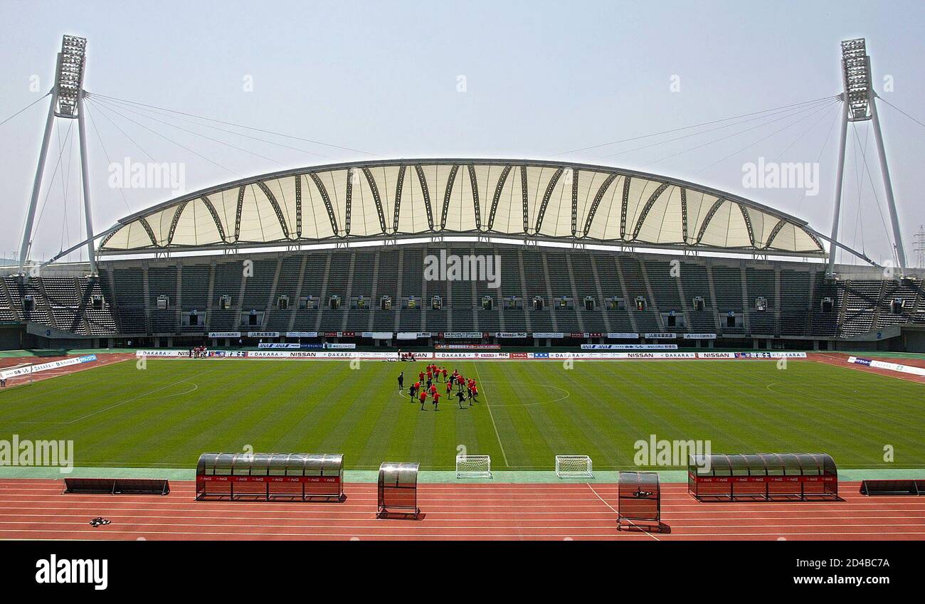 A View Of The Kk Wing Stadium Where Belgium S Soccer Team Is Training In Kumamoto May 24 02 Belgium Playing In Group H Together With Japan Tunisia And Russia Trained For The