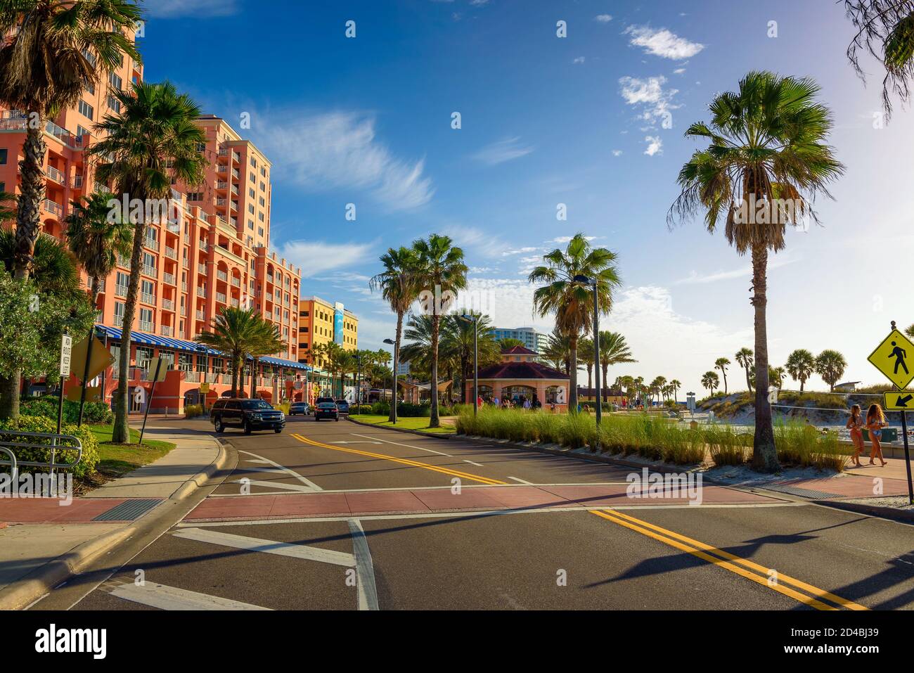 Hyatt Regency Clearwater Beach Resort and the Gulfview Blvd, Florida Stock Photo