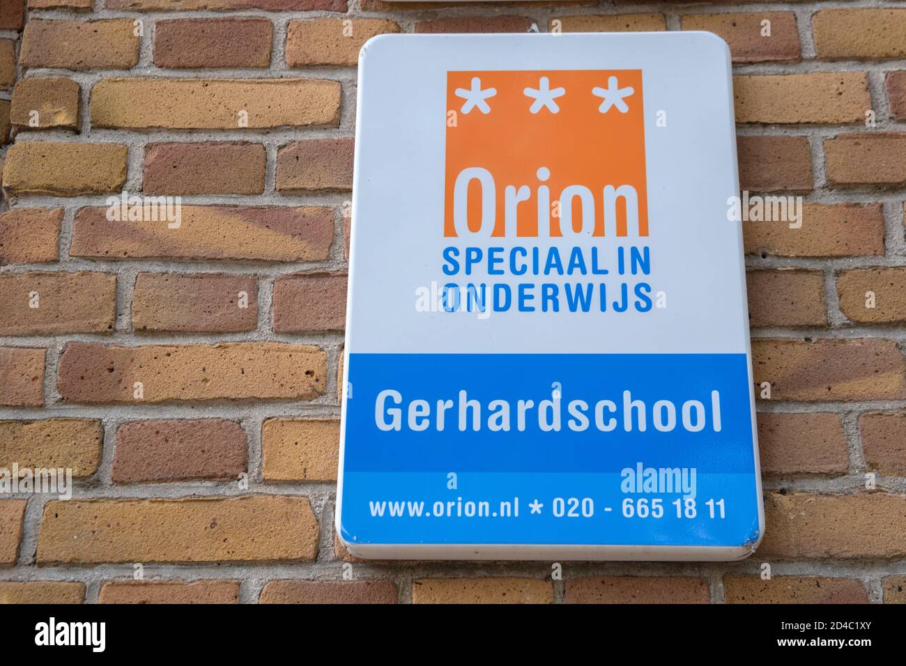 Billboard Orion Special Education Gerhardschool At Amsterdam The Netherlands 2-6-2020 Stock Photo