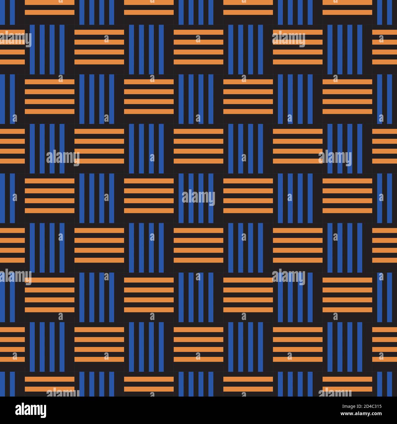 Seamless pattern with orange and blue stripes Stock Vector