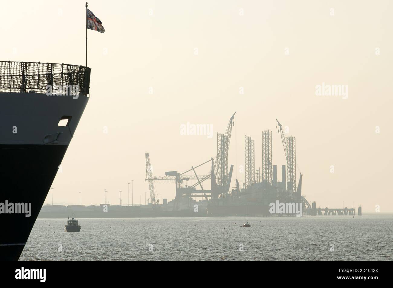 Wind turbine components Port of Harwich Essex UK Stock Photo