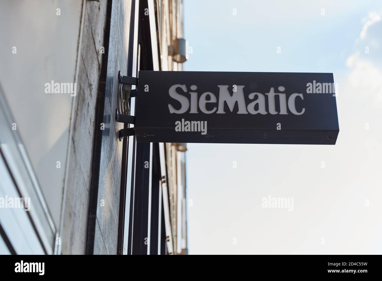 COLOGNE; May 2020: Logo of German kitchen furniture producer SieMatic over store Stock Photo