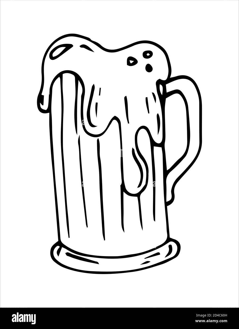 Beer mug, outline,Vector illustration,hand drawn Stock Vector Image