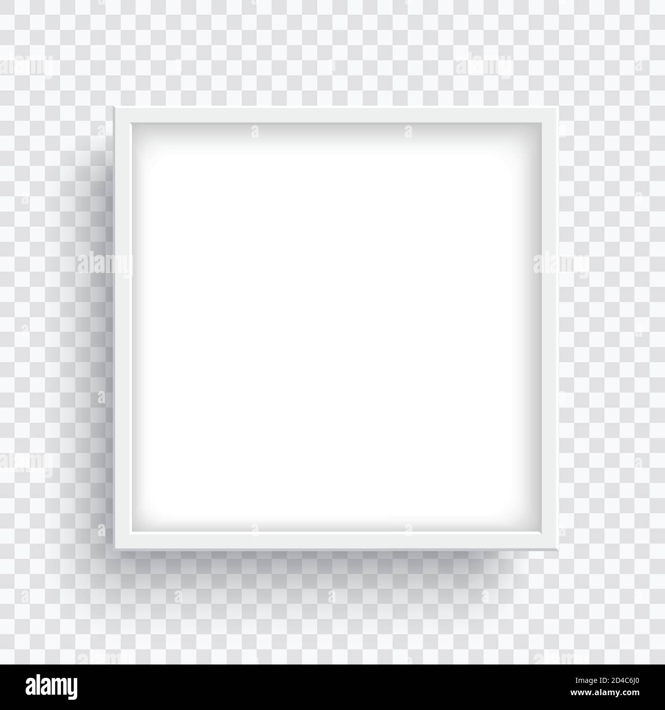 Square white frame isolated on transparent background. Stock Vector