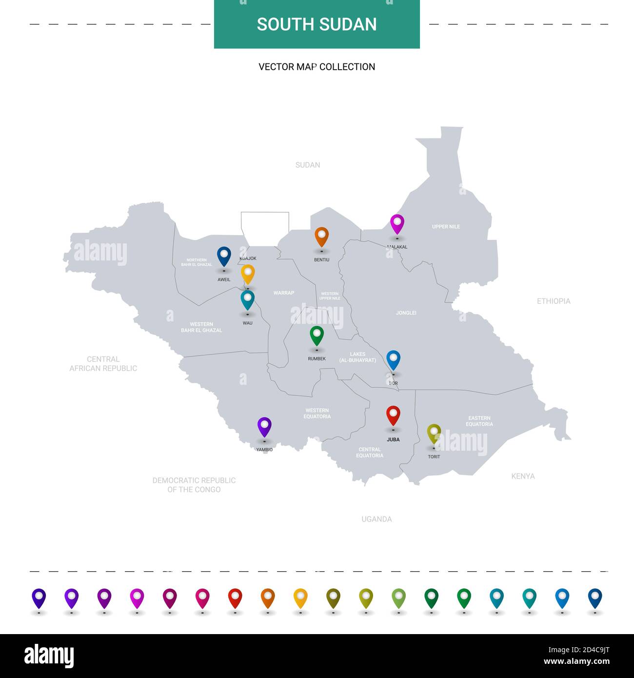 South sudan map hi-res stock photography and images - Alamy