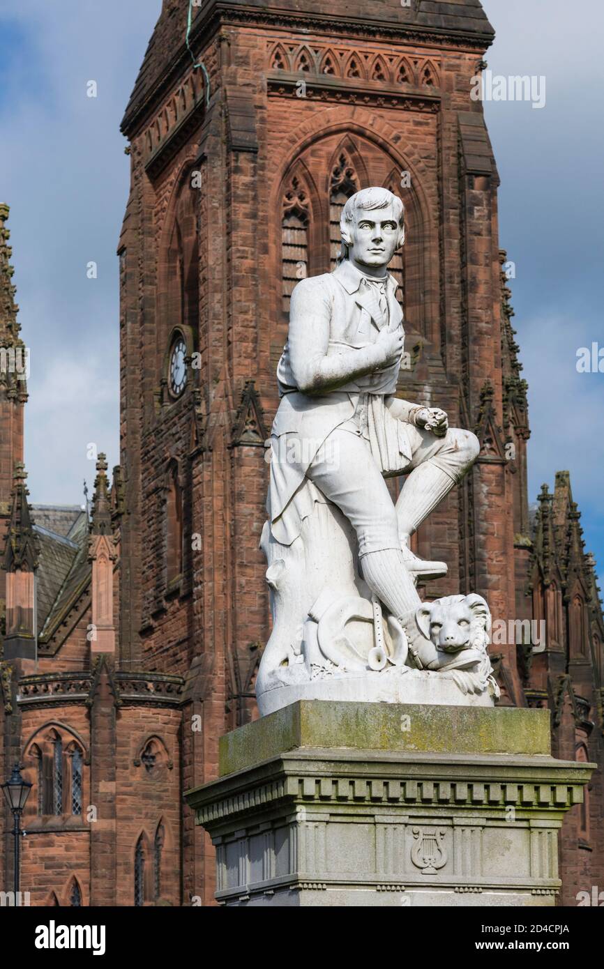 Statue of Robert Burns, Dumfries, Dumfries and Galloway, Scotland Stock