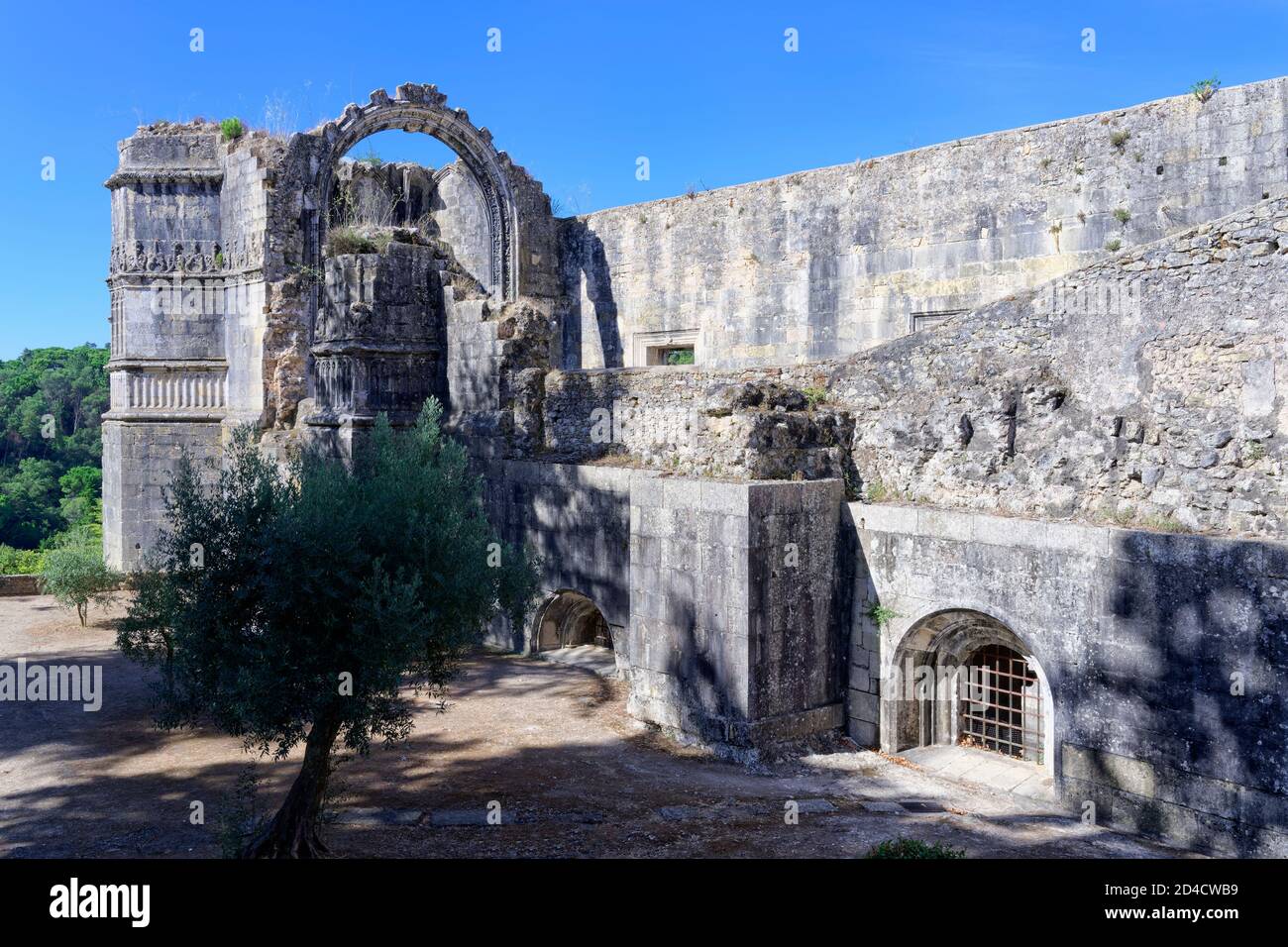 Chapter house ruins, Castle and Convent of the Order of Christ, Tomar, Santarem district, Portugal Stock Photo