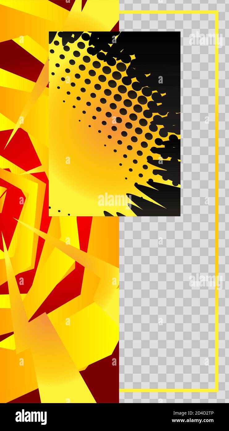 Comic book style story vector template. Editable social media photo