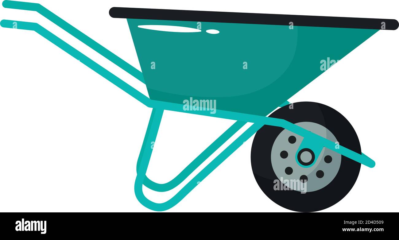 wheelbarrow gardening tool flat style vector illustration design Stock ...