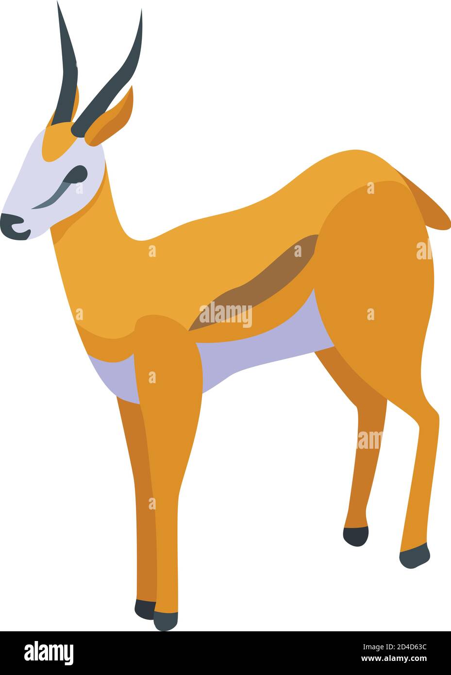 Faune gazelle icon, isometric style Stock Vector