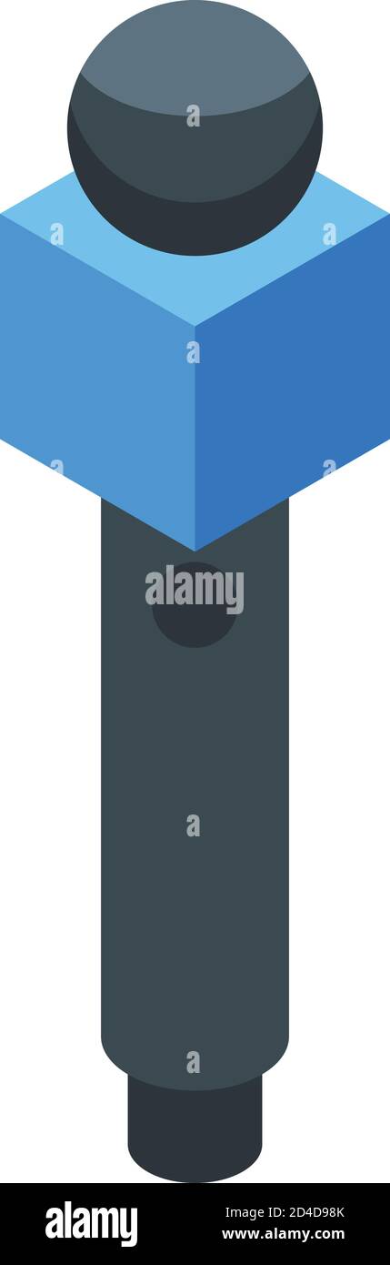 Microphone agitation icon, isometric style Stock Vector