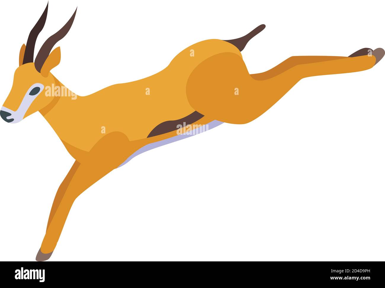 Jumping gazelle icon, isometric style Stock Vector