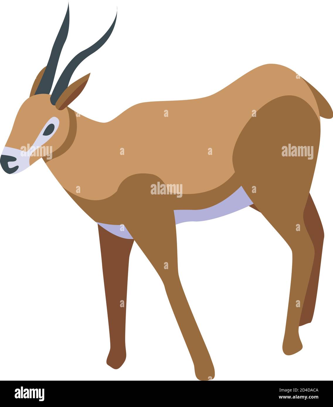 Wild gazelle icon, isometric style Stock Vector