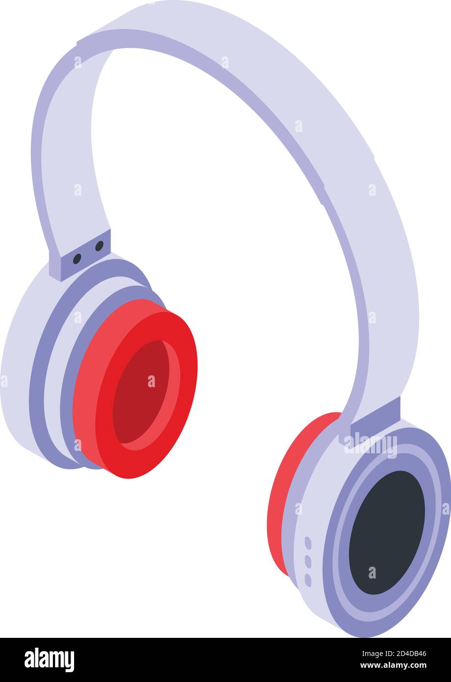 Modern white headset icon, isometric style Stock Vector