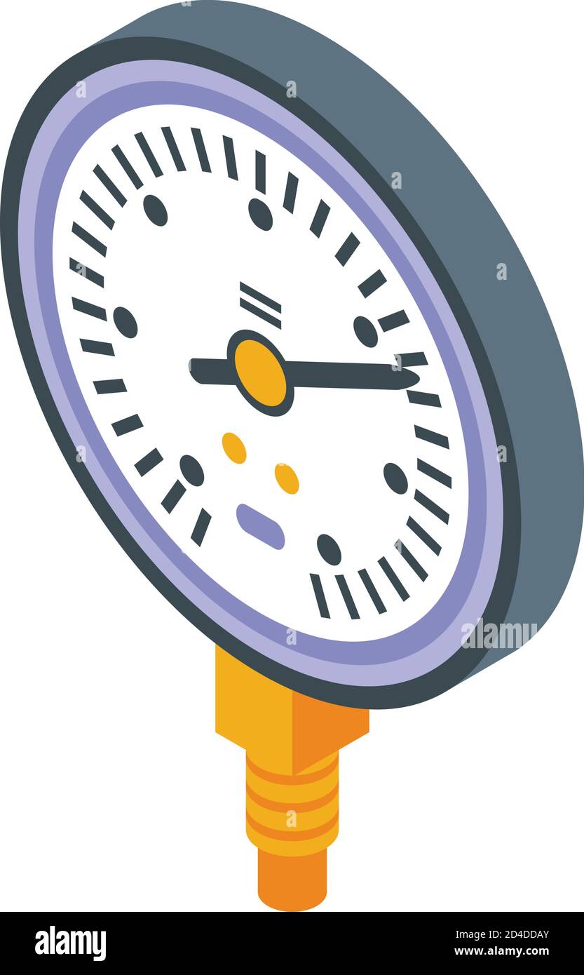 Manometer temperature icon, isometric style Stock Vector