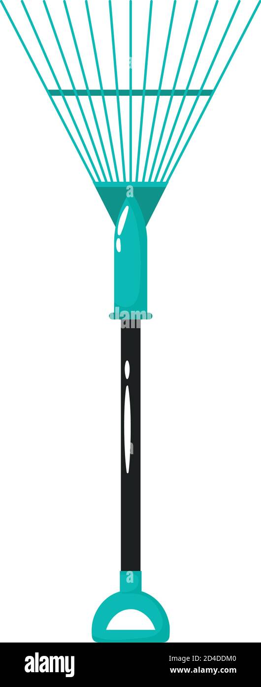 rake gardening tool flat style icon vector illustration design Stock ...