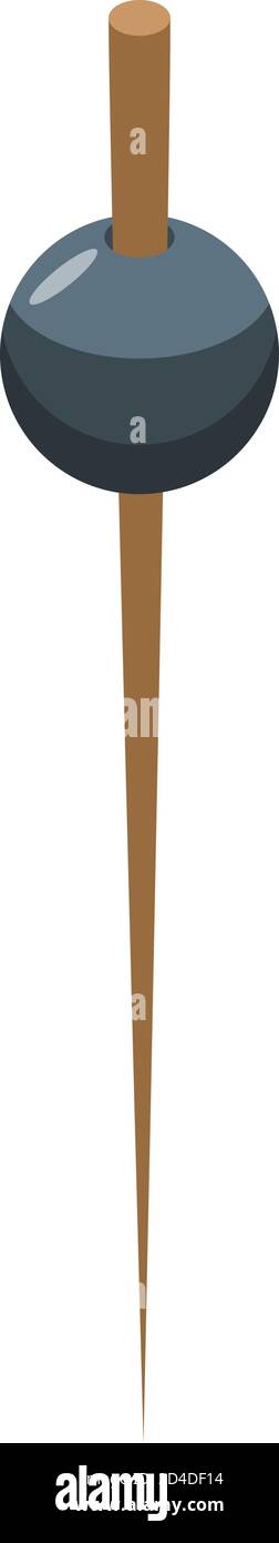 Black olive toothpick icon, isometric style Stock Vector