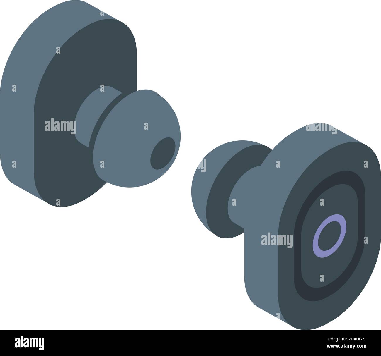 Earbuds playlist icon, isometric style Stock Vector