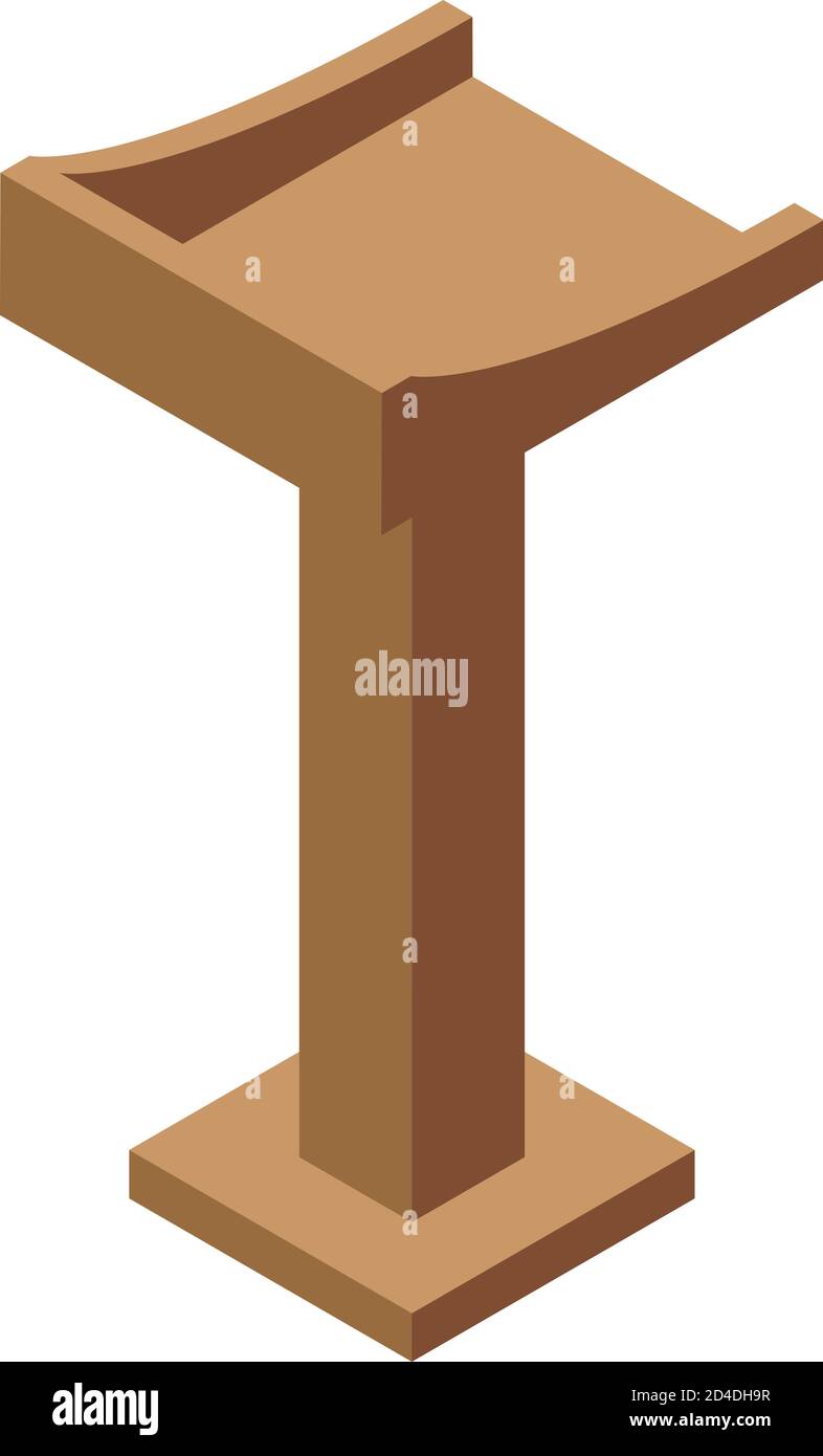 Speaker stand agitation icon, isometric style Stock Vector