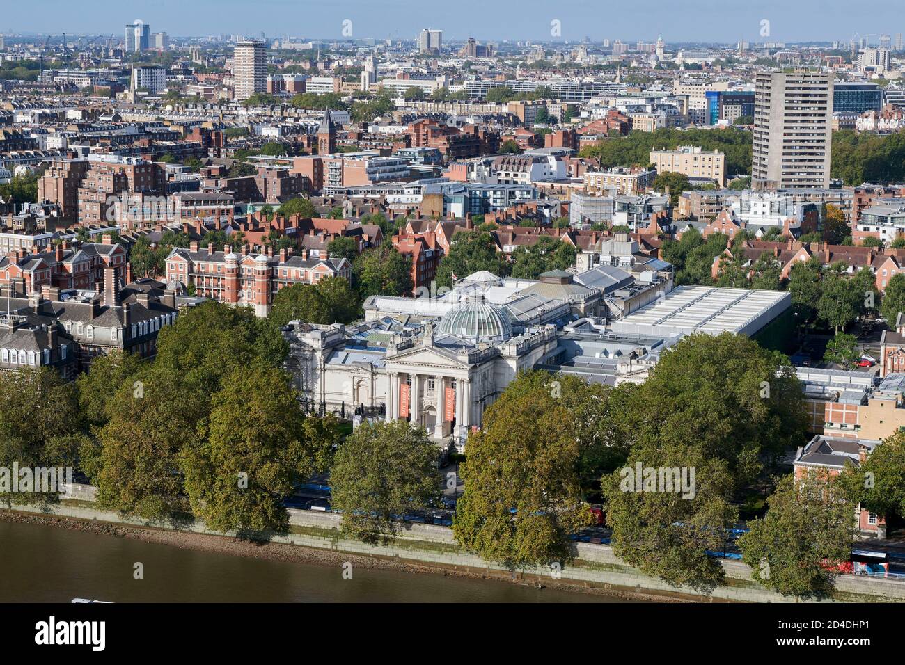 Looking north over Tate Modern &  Pimlico, West London UK Stock Photo