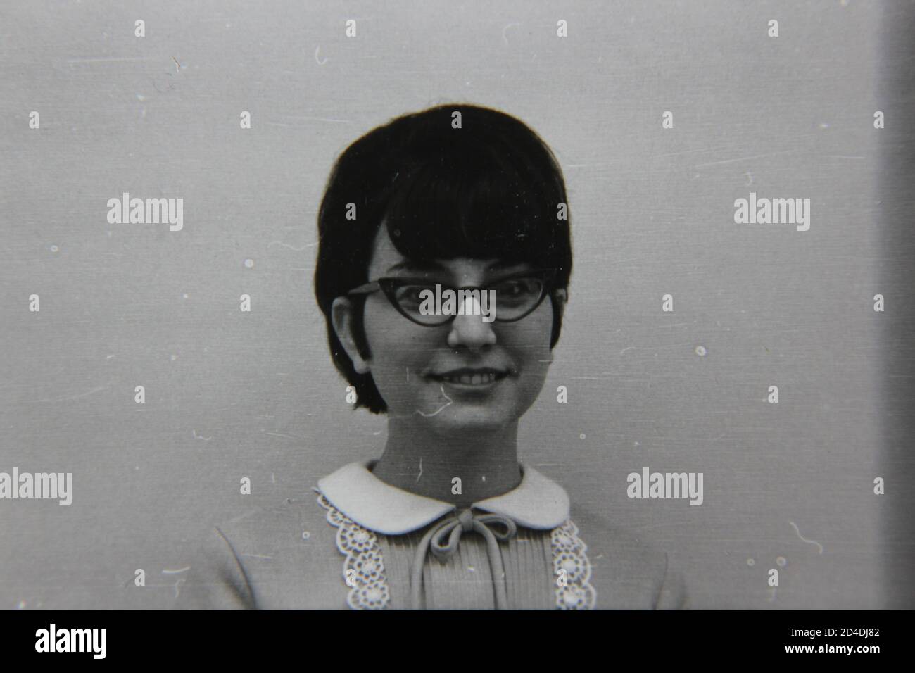 Fine 1970s vintage black and white photography of a head shot portrait ...