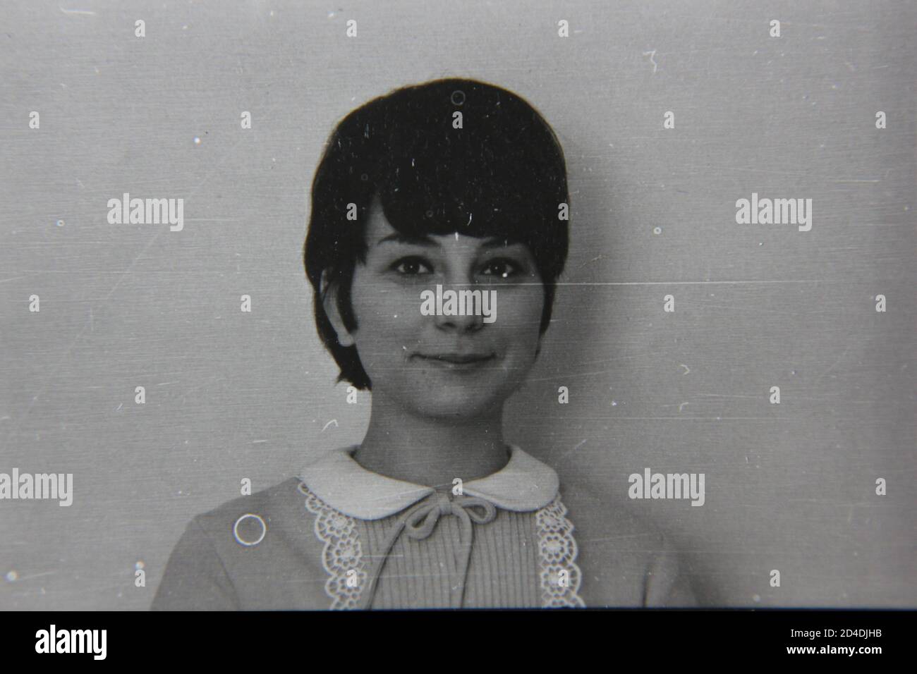Fine 1970s vintage black and white photography of a head shot portrait ...