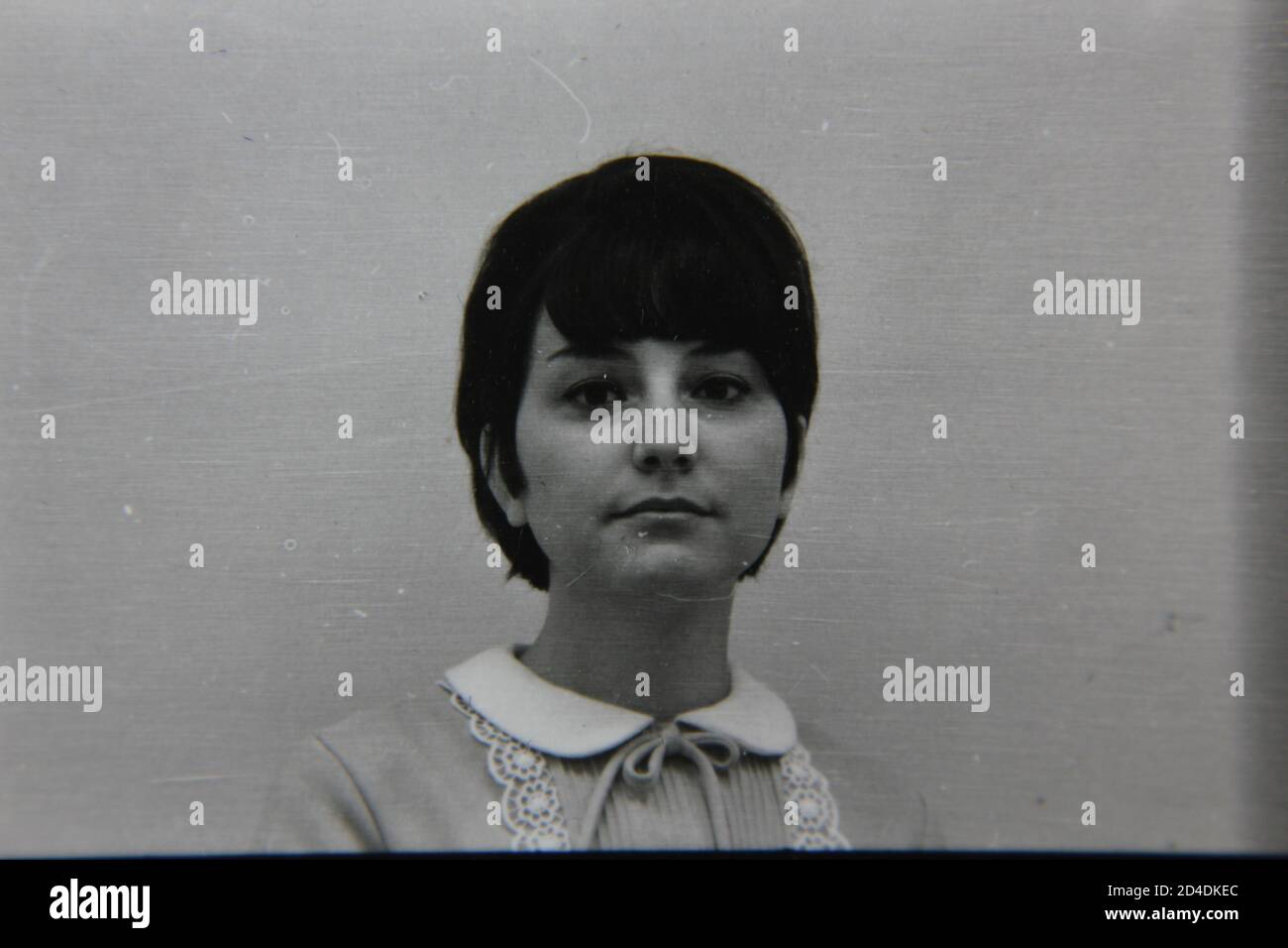 Fine 1970s vintage black and white photography of a head shot portrait ...