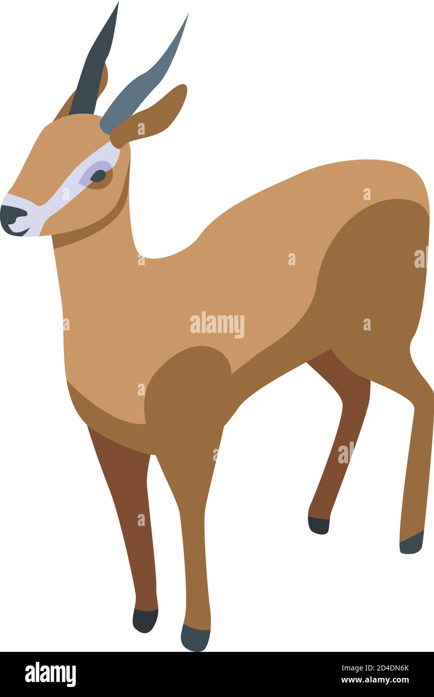 Zoo gazelle icon, isometric style Stock Vector