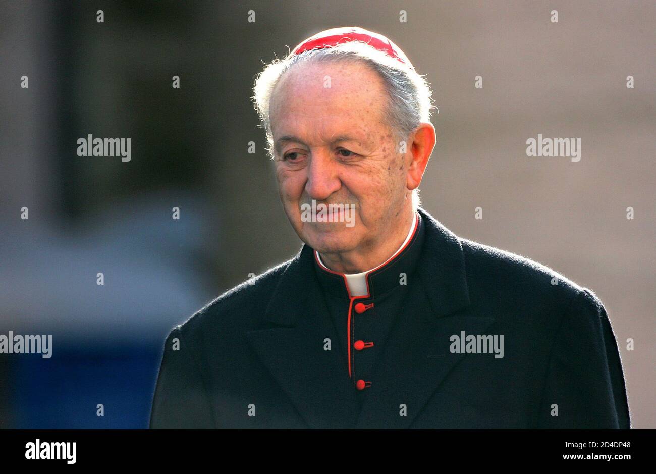 Cardinal Serafim de Araujo Fernandes of Brazil arrives for the general  congregation meeting in the Vatican April 14, 2005. [Roman Catholicism's  conclave to elect a new pope will start next Monday in