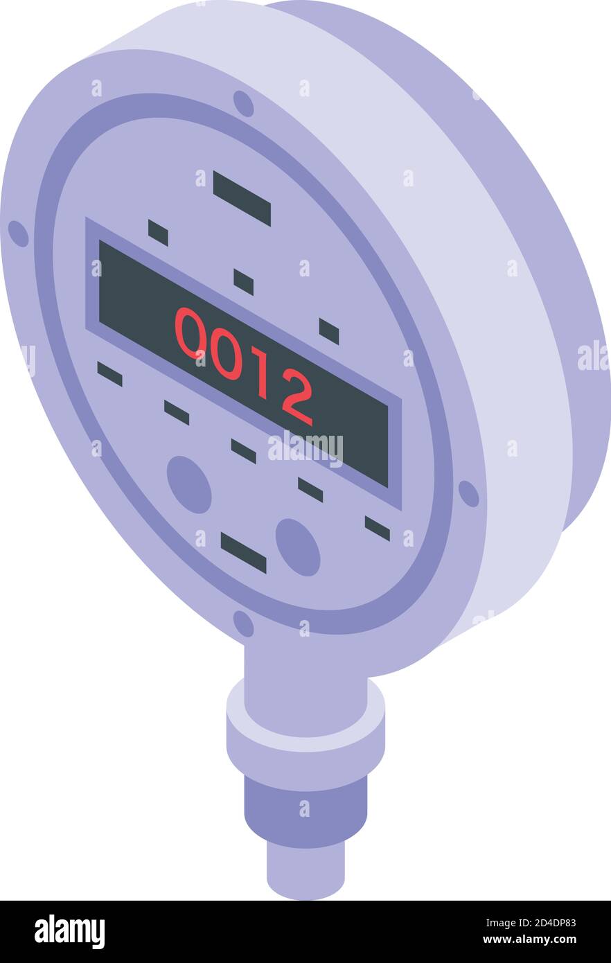 Digital manometer icon, isometric style Stock Vector