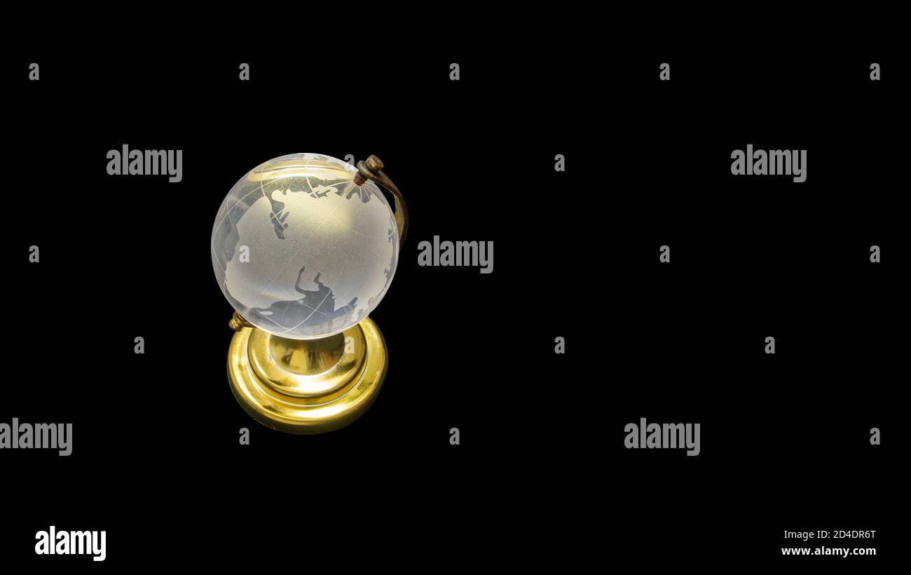 Transparent globe on a black background Stock Photo