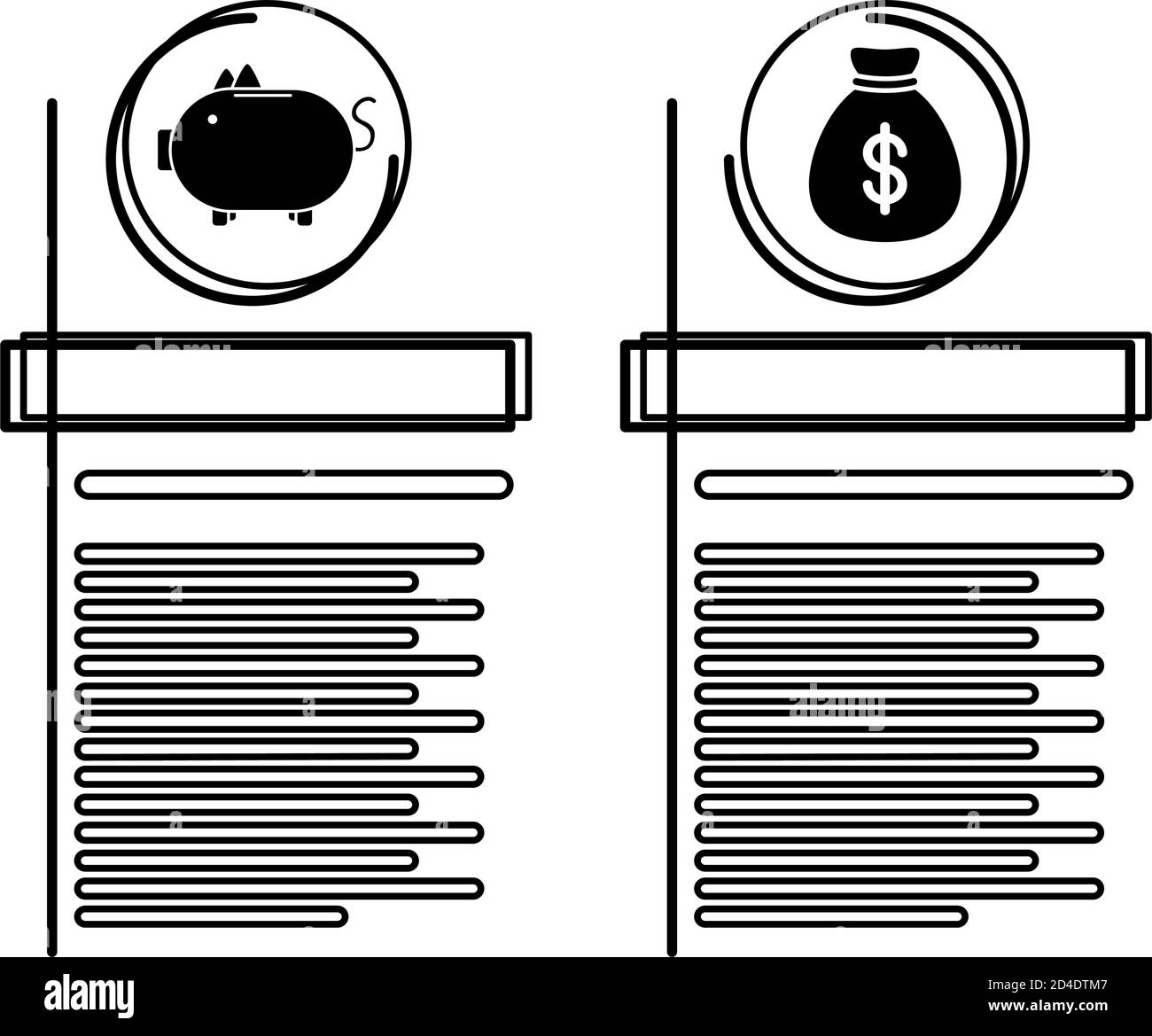 money icons infographics statistics line style vector illustration ...