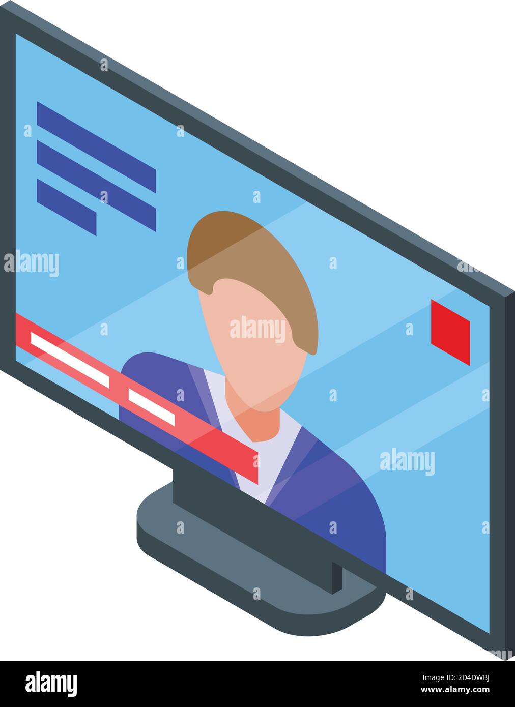 Tv agitation icon, isometric style Stock Vector