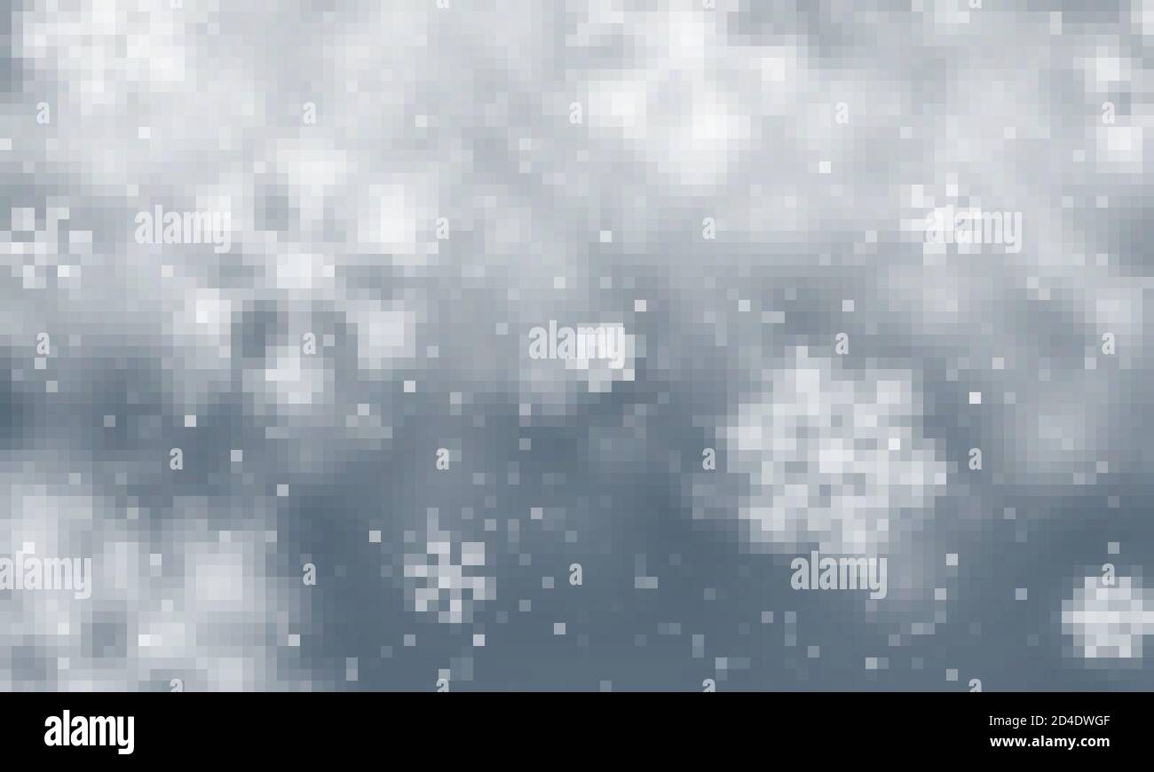 Christmas snow. Falling snowflakes on dark blue background. Snowfall ...